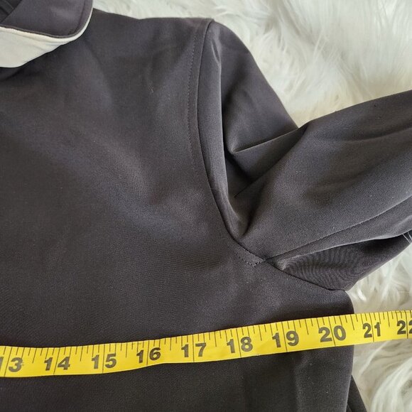 Jones New York Womens Long Black Coat Size M Single Breasted Lightweight Overcoa - Picture 10 of 16